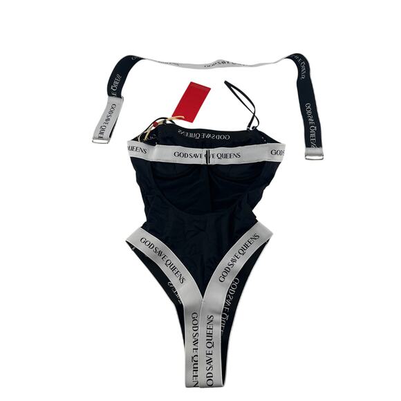 God Save Queens Black Carrara One Piece Bodysuit Size XS - Picture 5 of 7